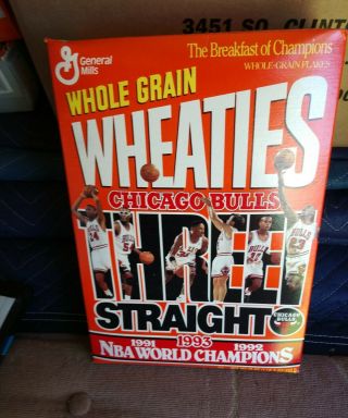 Wheaties 1993 Nba World Champions Chicago Bulls Cereal Box Empty