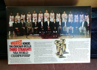 Wheaties 1993 NBA World Champions Chicago Bulls Cereal Box Empty 3