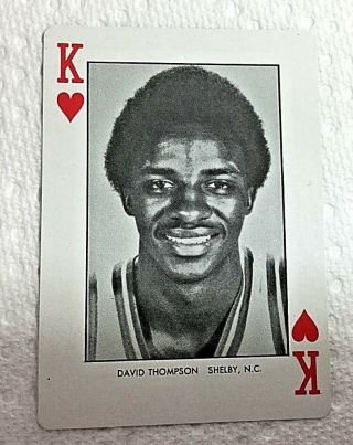 1973 North Carolina State Playing Card David Thompson Rookie Card King Of Hearts