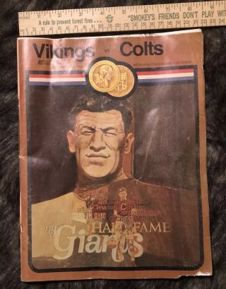 1969 Vikings Vs Colts Game Program Booklet