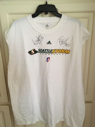 Sue Bird Lauren Jackson Signed Shirt Wnba Seattle Storm