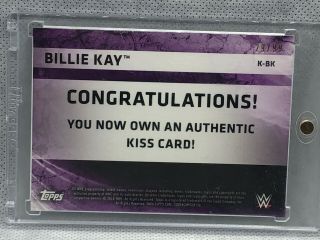 Billie Kay 2018 WWE Topps Authentic Kiss Card SN 29 of 99 IIconics NXT ROOKIE 2