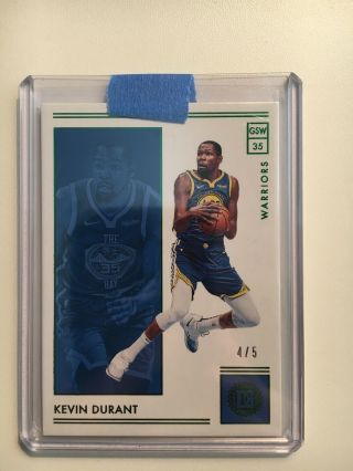 Kevin Durant 2018 - 19 Panini Encased Base Emerald Green Parallel 4/5 Ssp Warriors