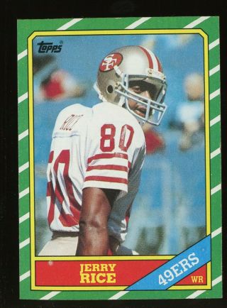 1986 Topps Football 161 Jerry Rice San Francisco 49ers Rc Rookie Hof