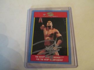 2017 Topps Dwayne The Rock Johnson Wwe Signed Autographed Trading Card With