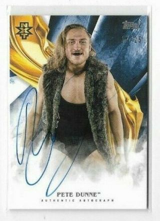 Pete Dunne 2019 Topps Wwe Undisputed On Card Auto Blue Parallel 17/25 (b)