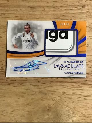 2019 - 19 Immaculate Premium Patch Autographs Auto Gareth Bale Real Madrid 10/10