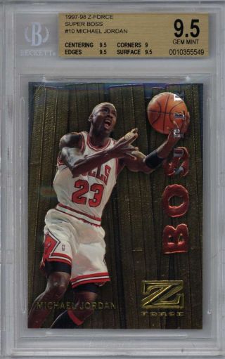 1997 - 98 Z - Force Boss Michael Jordan 10 Bulls Basketball Card Bgs 9.  5 Gem