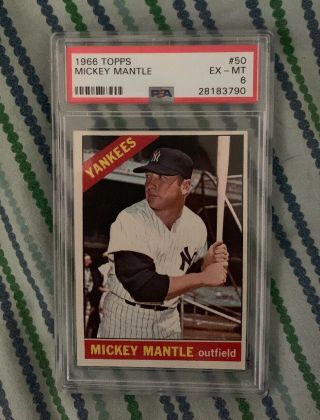 1966 Topps Mickey Mantle 50 Psa 6 Sharp Corners Great Color Psa 7?