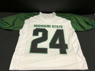 LE ' VEON BELL MICHIGAN STATE SPARTANS SIGNED CUSTOM WHITE JERSEY JSA WP575106 3