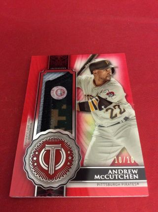 2017 Topps Tribute Andrew Mccutchen Game Patch 10/10 Red Parallel Pirates