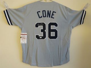 David Cone Signed Auto York Yankees Grey Jersey Jsa Autographed