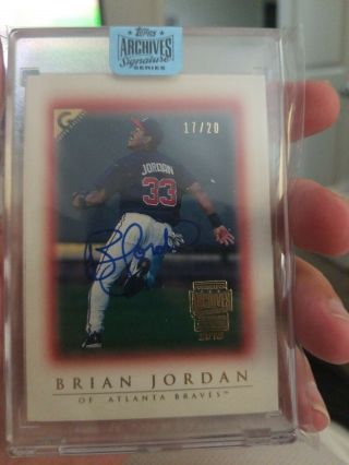 2018 Topps Archives Signature Brian Jordan Encased Auto 17/20 Braves