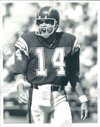 1986 San Diego Chargers Hall Of Fame Football Quarterback Dan Fouts Press Photo