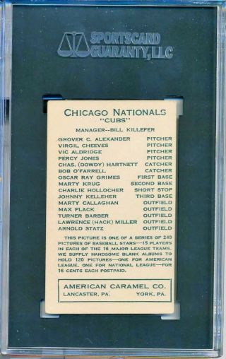 1922 E120 American Caramel Turner Barber Chicago N.  L.  SGC 4 2