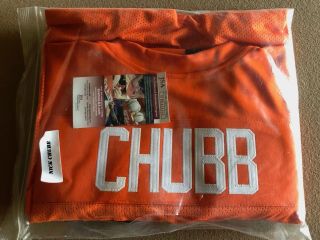 Nick Chubb Autographed Cleveland Browns Orange Jersey W/jsa