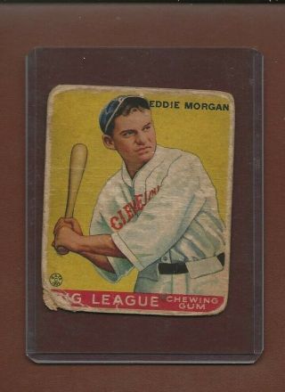 1933 Goudey Chewing Gum Baseball Card 116 Eddie Morgan,  Cleveland Indians,  Fair