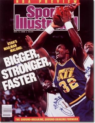 November 7,  1988 Karl Malone Utah Jazz Basketball Sports Illustrated No Label 1