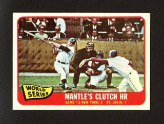 1965 Topps 134 World Series Game 3 Mickey Mantle 