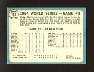 1965 Topps 134 World Series Game 3 Mickey Mantle ' s Clutch HR Yankees HoF 2