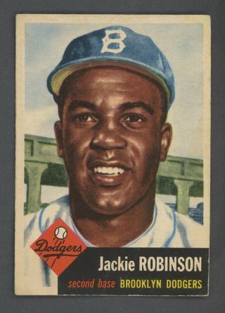 1953 Topps 1 Jackie Robinson Brooklyn Dodgers Hof " High End " Crisp