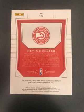 Kevin Huerter 2018 - 19 National Treasures RC Auto Patch RPA /99 Sick Patch  3