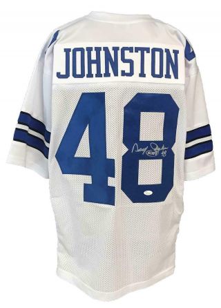 Daryl " Moose " Johnston Autographed Pro Style Custom White Jersey Jsa Authenti.