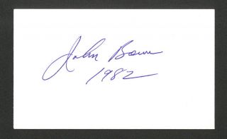 Johnny Bower Hof Toronto Maple Leafs Hand Signed Autograph Auto 3x5 Index Card