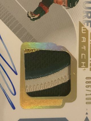 2018 - 19 SP Authentic Jordan Greenway Auto WOW Patch Future Watch Rookie /100 2