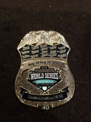 3 " 2018 Little League World Series Security Badge Pin