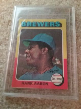 1975 Topps Hank Aaron Milwaukee Brewers 660 Baseball Card Nm/mt