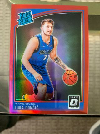 18/19 Optic Basketball Luka Doncic Rated Rookie Red Prizm Sp 85/99 