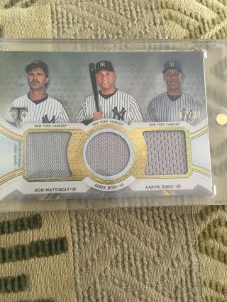 2018 Topps Triple Threads Mattingly/jeter/judge Triple Relic Numbered 7/27
