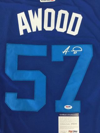 Alex Wood Signed Dodgers Players Weekend " Awood " Nickname Jersey Psa Dna