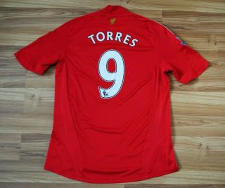 Liverpool England 2008/2010 Home Football Shirt Jersey Adidas Maglia Torres Sz M
