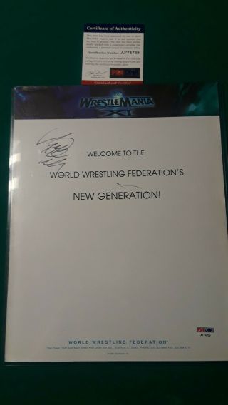 Signed Vince Mcmahon Wrestlemania 11 Promo Sheet Psa/dna Loa
