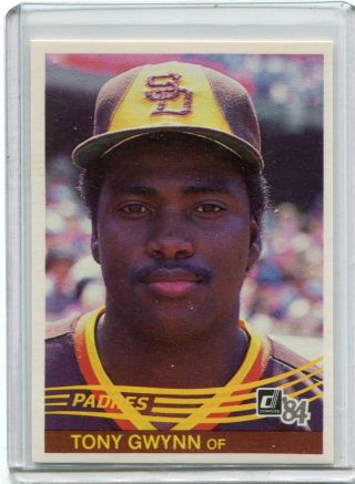 1984 Donruss Baseball Card Tony Gwynn Hof San Diego Padres Near 324