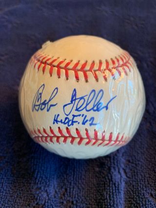 Bob Feller Hof 62 Autographed Oal Baseball W/coa