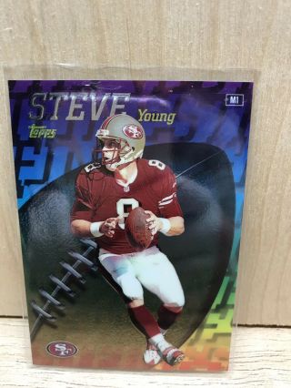 1998 Topps Mystery Finest Refractors 49ers Football Card M1 Steve Young