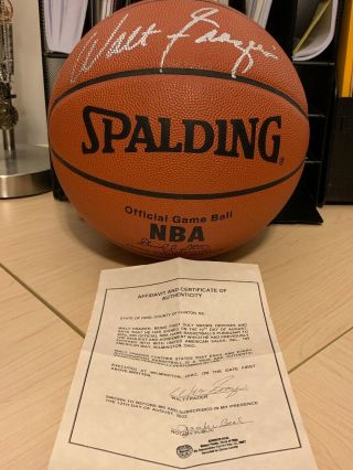 Walt Frazier Autographed Basketball (with)