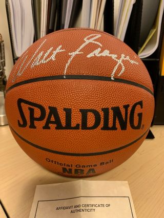 Walt Frazier Autographed Basketball (with) 3