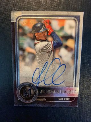 2019 Topps Museum Ozzie Albies On Card Auto Autograph Braves /299