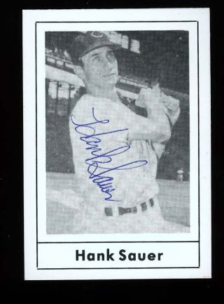 Autographed Signed Hank Sauer 1978 Grand Slam Card 135 Cubs W/coa - Died 2001