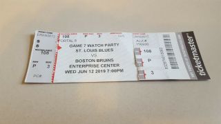 St Louis Blues Ticket Stub Watch Party Game 7 Stanley Cup Finals Taranseko