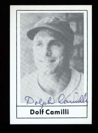 Autographed Signed Dolpf Camilli 1978 Grand Slam 70 Dodgers W/coa Died 1997