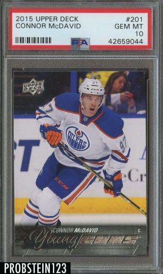 2015 - 16 Upper Deck Young Guns 201 Connor Mcdavid Oilers Rc Rookie Psa 10 2