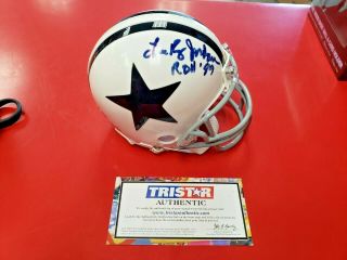 Lee Roy Jordan Signed Riddell Dallas Cowboys Throwback Mini Helmet Tristar