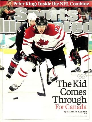 March 8,  2010 Sidney Crosby Team Canada Hockey Sports Illustrated No Label
