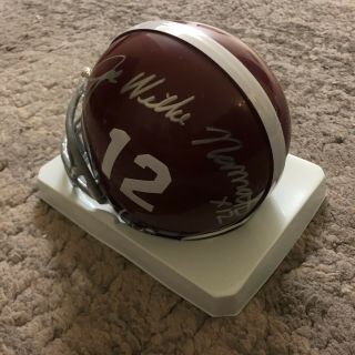 Joe “Wille” Namath Signed Alabama Crimson Tide Roll Tide Autographed Mini Helmet 2