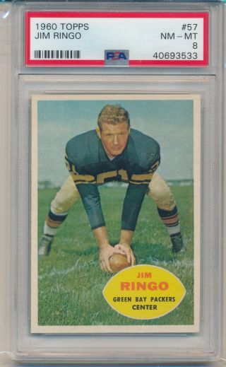 1960 Topps Football Jim Ringo (hof) (57) Psa8 Psa
